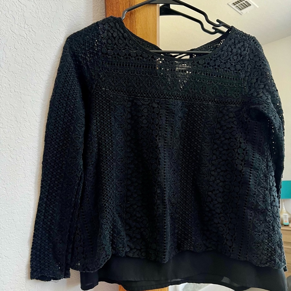 Hollister Black Lace Blouse
